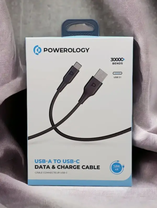 POWEROLOGY USB-A TO USB-C DATA & CHARGE CABLE | 1.2M BLACK